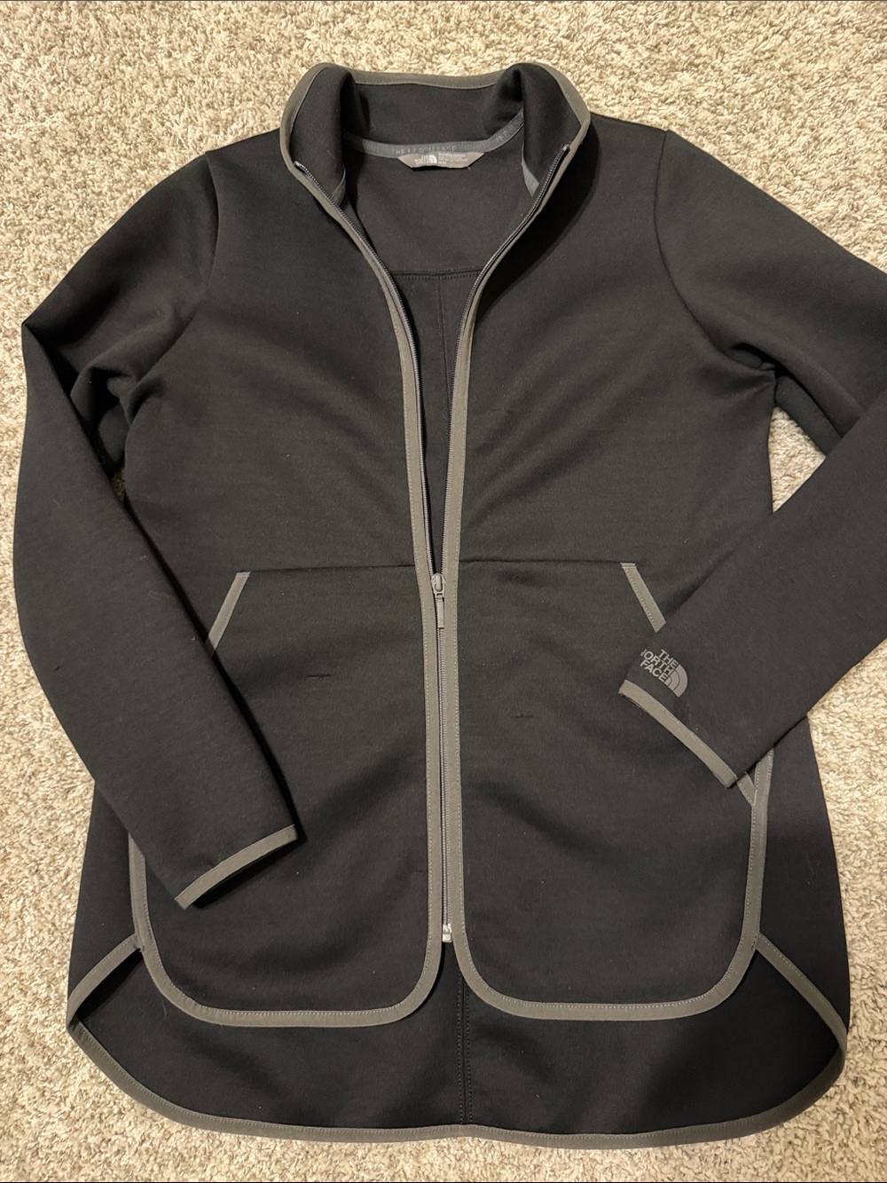 The North Face Women's Black Zip-Up Fleece Jacket with Gray Trim